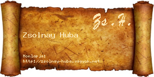 Zsolnay Huba névjegykártya